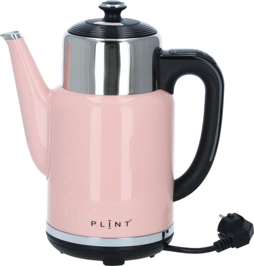 Plint AS PLINT A S original ROZE Retro regelbare waterkoker met geïntegreerde warmhoudkan inhoud 1 7 liter Dubbelwandige waterkoker met temperatuurregeling BPA vrij temperatuur 60 75 90 en 100 graden met warmhoudfunctie model 2023