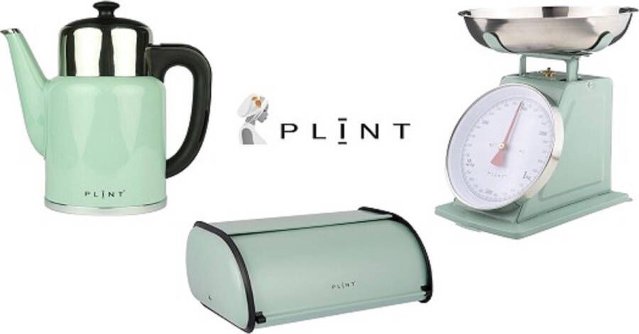Plint AS PLINT set van 3- Retro waterkoker keukenweegschaal en broodtrommel mint groen ontbijtset keukenset - Foto 2