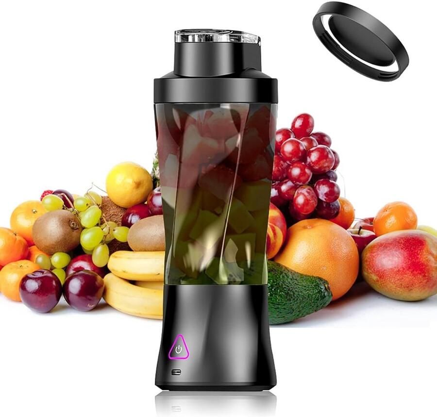 Ploutos Blender To Go Oplaadbare Shake Blender Mini Blender Draadloos Zwart 10cm x 10cm x 30cm