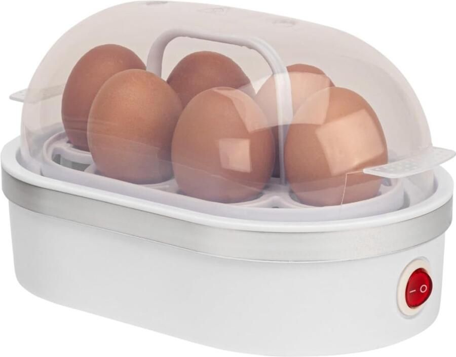Ploutos Eierkoker Electrisch Perfecte Eieren Koken Eierkoker met Automatische Timer Wit 14cm x 22cm x 13cm
