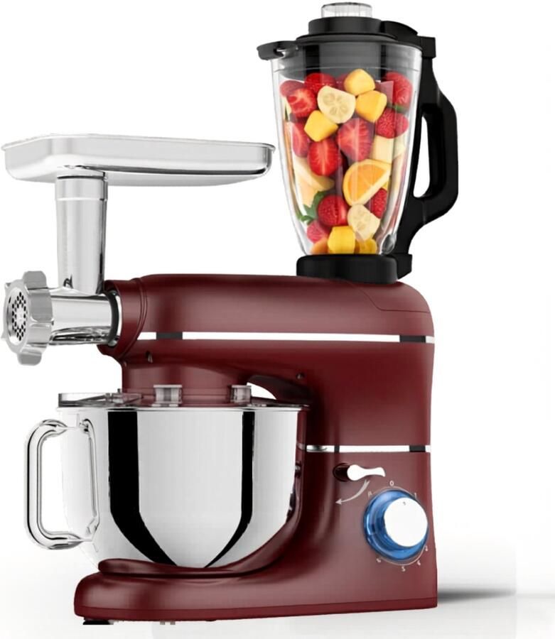 Ploutos Keukenmachine Vleesmolen Gehaktmolen Foodprocessor Rood 38cm x 24cm x 32cm