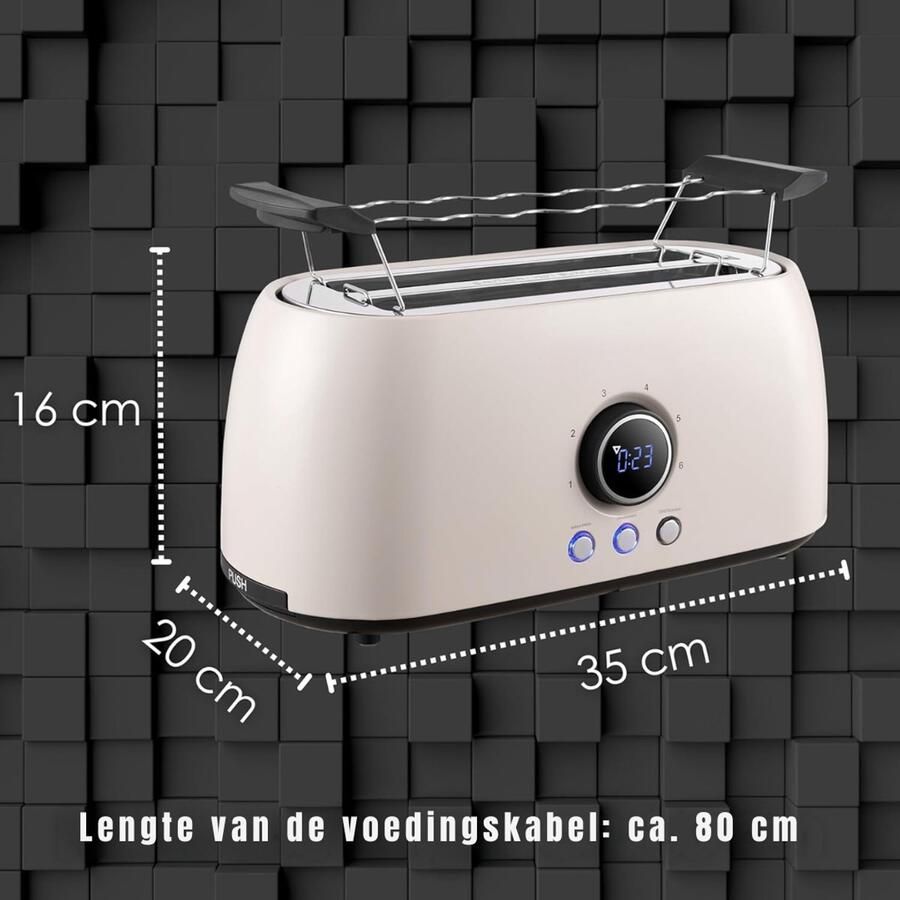 Ploutos Toaster Broodroosters Broodrooster Toaster Broodrooster Bulgur Beige 20cm x 35cm x 16cm