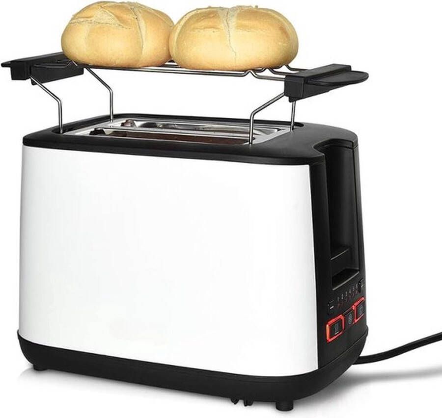PolkaHome Broodrooster met tostiklemmen Broodroosters Toaster Berde sleuven Meedere standen en instelbare warmteniveaus