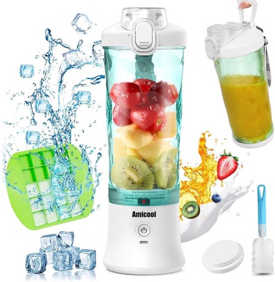 PolkaHome Mixer Smoothie Maker To Go mini blender draagbaar USB draagbare blender elektrische 600 ml fles