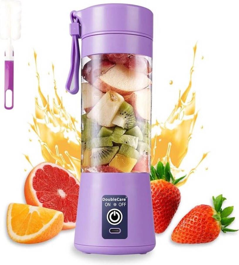 PolkaHome USB Elektrische Mini Blender Draagbare Blenderbeker Voor Shakes en Smoothies 380 ml Sap Zes Messen Geweldig om te Mengen