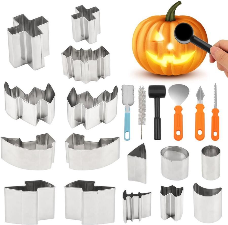 Pompoen Snijden Set met 21 Gereedschappen voor Halloween