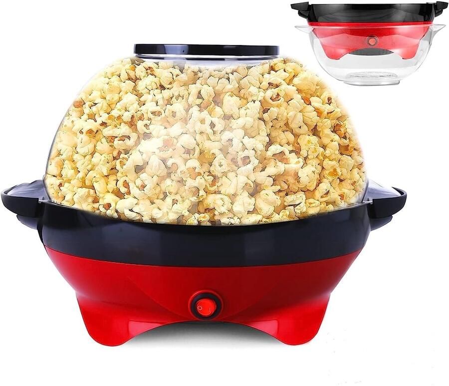 Popcornmachine 5L Rood met Automatische Roerfunctie
