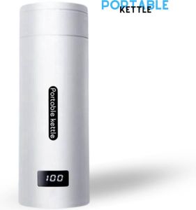 Portable kettle Draagbare Smart Waterkoker Elektrische Slimme Drinkfles Draagbaar Waterfles Temperatuur Display 500ML 3 in 1 waterkoker