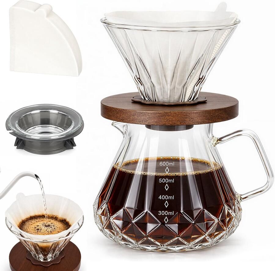 Pour Over Koffiezetapparaat met 100 Filters