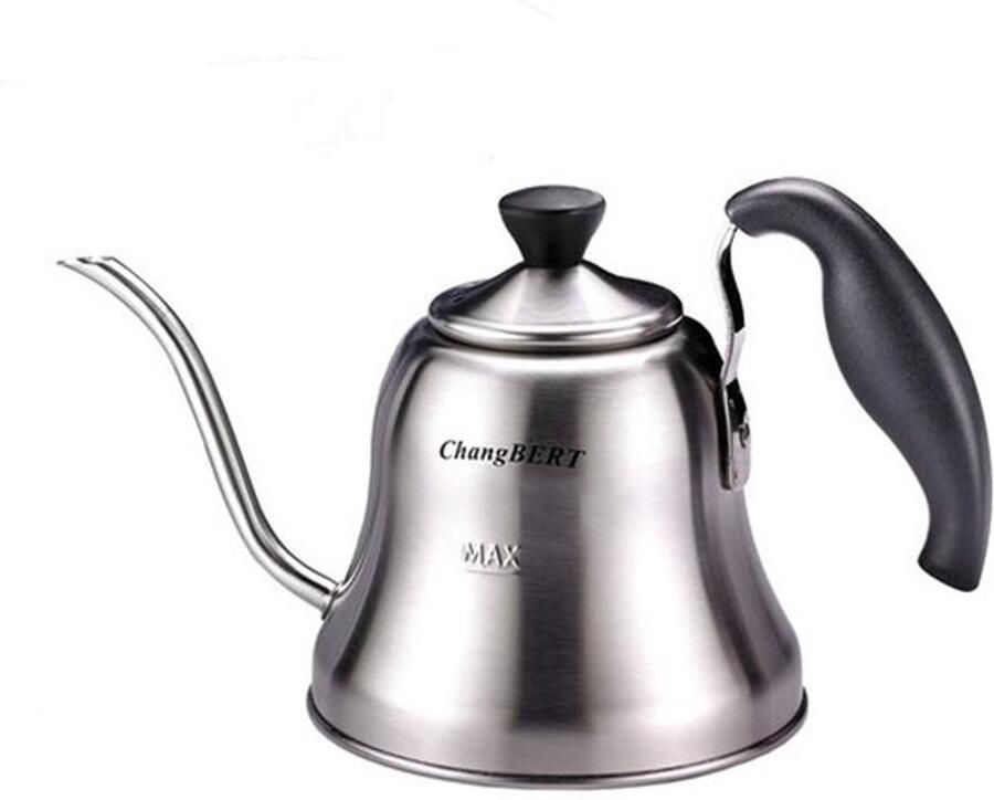 Pour Over Thee Koffie Waterkoker Zwanenhals Roestvrij Staal Theepot Werkt op Gas Elektrisch Inductie Kookplaat 1L (34oz)