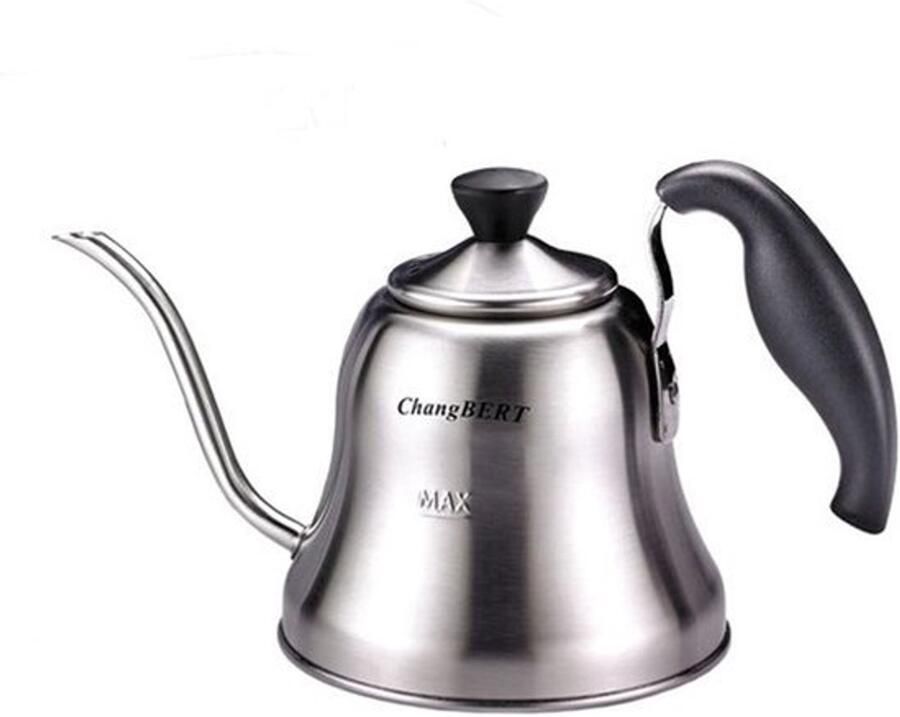 Pour Over Thee Koffie Waterkoker Zwanenhals Roestvrij Staal Theepot Werkt op Gas Elektrisch Inductie Kookplaat 1L (34oz)