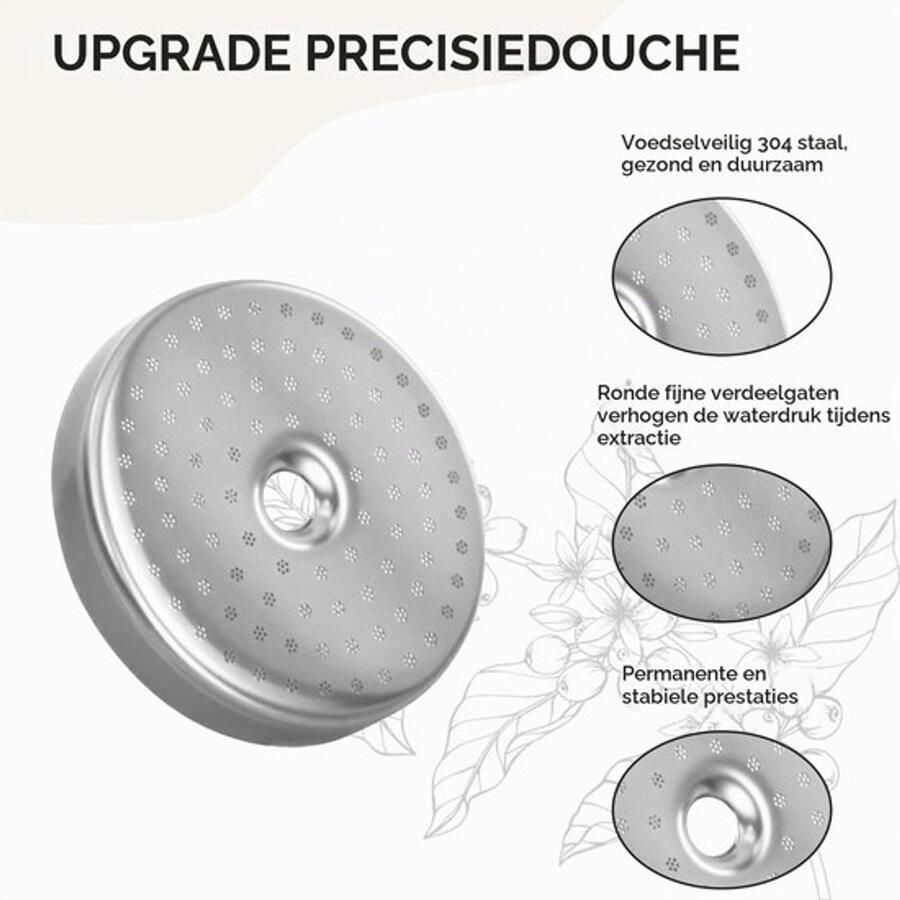 Precisie douchescherm met 54 mm food grade siliconen pakking espressomachine vervangende onderdelen compatibel met alle 800-serie 54 mm espressomachine en salie espressomachines
