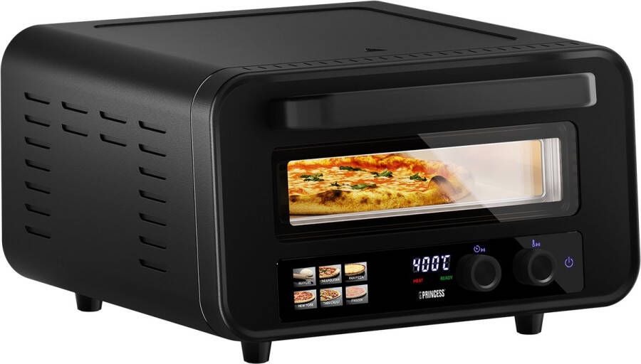Princess 112780 Pizza Oven Pro Max Tot 400°C 2100W 15 Liter Elektrische Pizzaoven 30cm Tafelmodel Inclusief Natuurstenen Pizzasteen- Digitale bediening Binnen & Buitengebruik Zwart - Foto 2