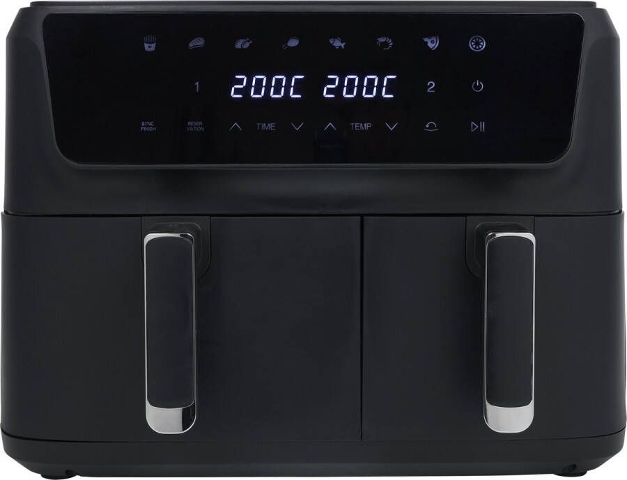 Princess 182470 Airfryer met dubbele mand 6 5L + 4 5L inhoud 2700 W Twee soorten voedsel tegelijk bereiden