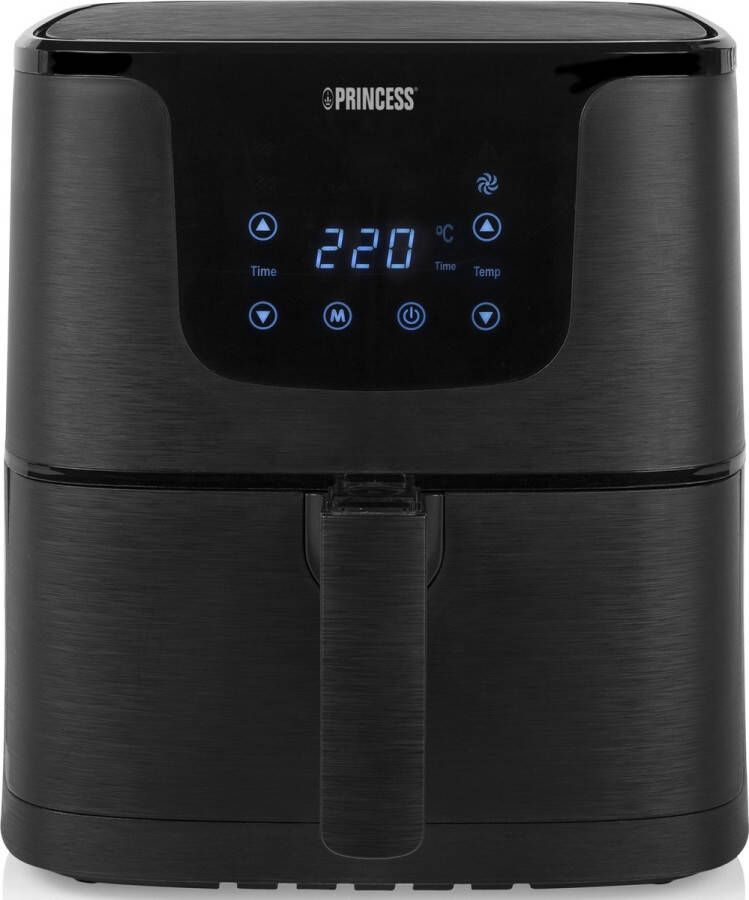 Princess Airfryer 5 2 Liter Heteluchtfriteuse 1700W Digitaal Touchscreen Display 7 Automatische Bakprogramma's Instelbare Temperatuur 80-200°C Timer Olievrij Frituren Vaatwasserbestendige Mand Zwart 183014