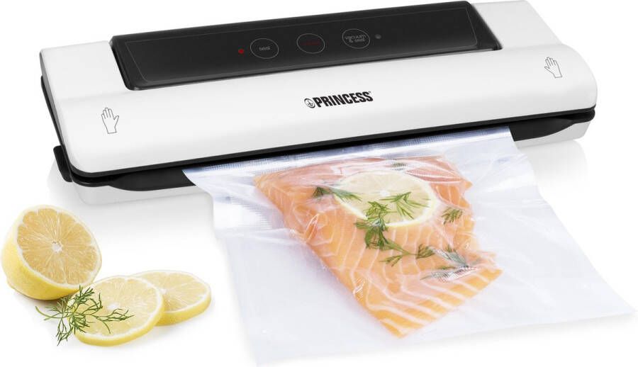 Princess 492960 Vacumeermachine – Inclusief vacuumrol Wit Ideaal om levensmiddelen luchtdicht te verpakken Vacumeerapparaat Vacuum Sealer - Foto 1