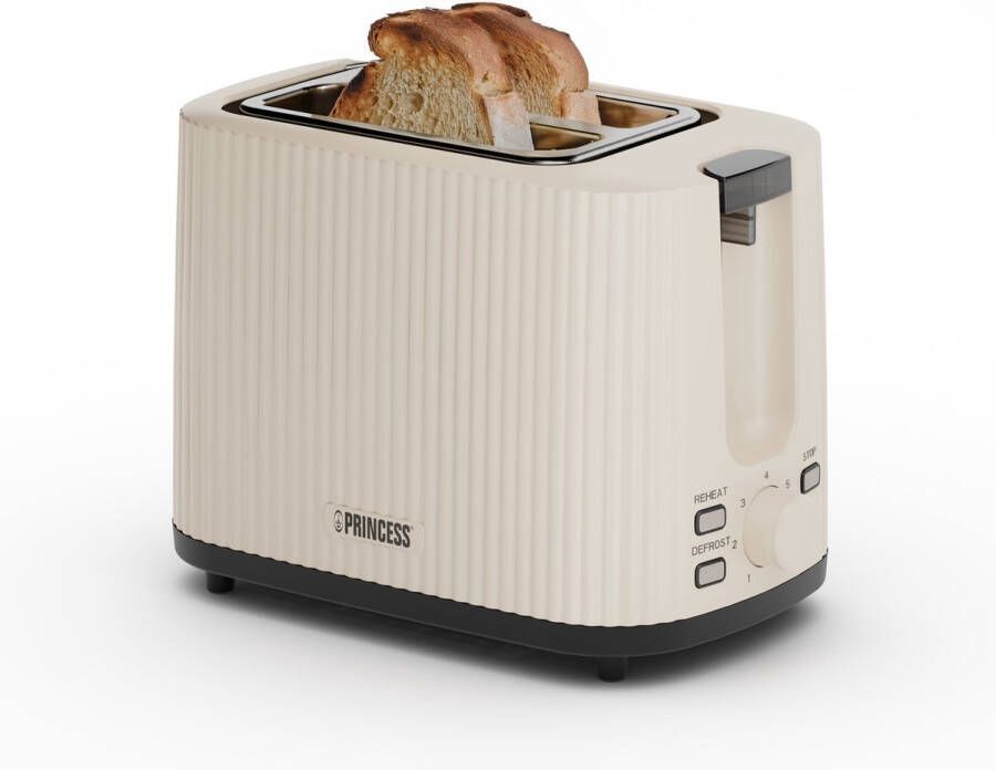Princess Broodrooster Wave 142337 Moederdag cadeautje Beige Retro Compact 7 Instelbare standen 930 Watt - Foto 2