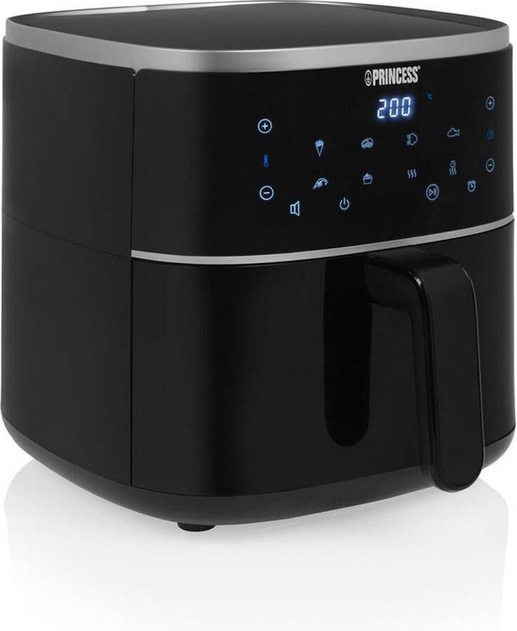 Princess Digitale Airfryer 182238 Moederdag cadeautje PFAS vrij Groot 4 Liter Heteluchtfriteuse Zwart Digital Touchscreen 8 Automatische Programma's Inclusief in hoogte verstelbaar Grillrack - Foto 2