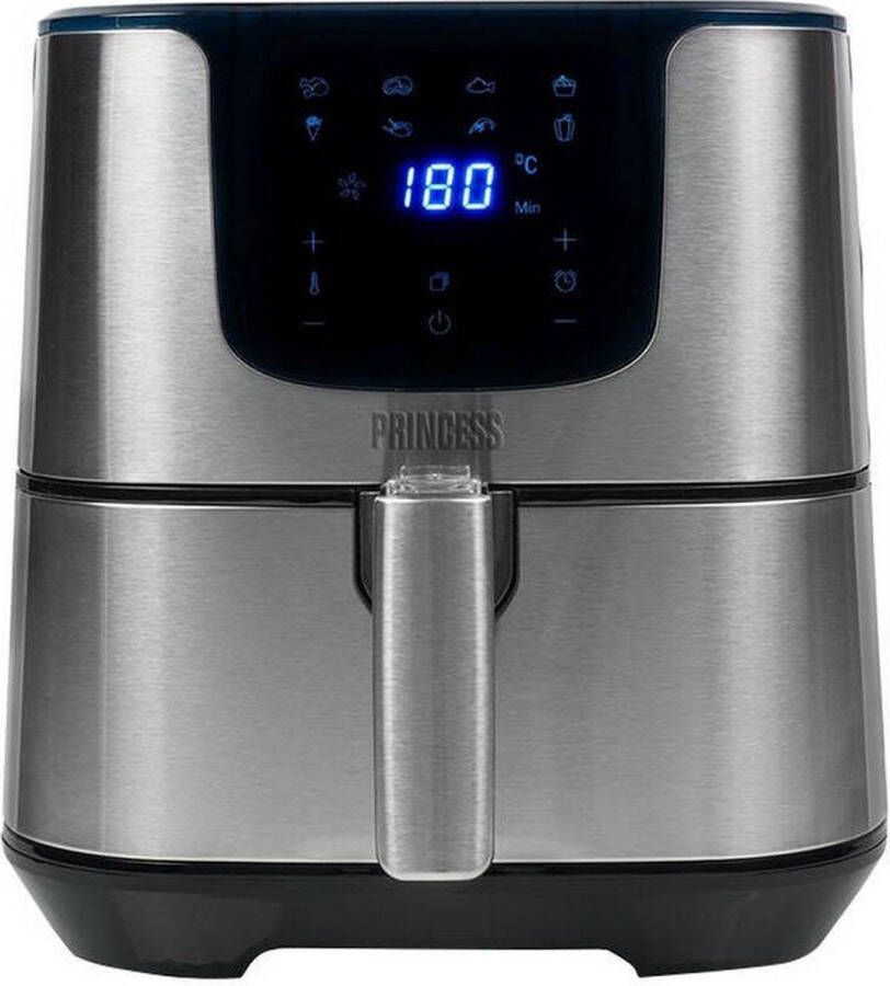 Princess Digitale Airfryer Deluxe XXL 182060 – Heteluchtfriteuse 5.5 liter 8 voorgeprogrammeerde programma s Inclusief airfryer mandje RVS - Foto 1