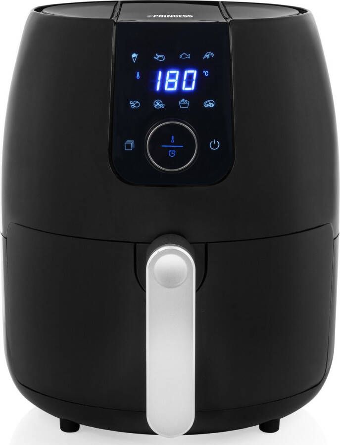 Princess Digitale Airfryer XXL 182025 Heteluchtfriteuse 4.5 liter 8 voorgeprogrammeerde programma s Inclusief grillrek 1500 W Zwart