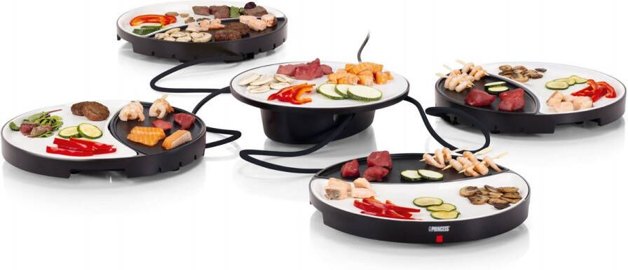 Princess Dinner4All 103080 Gourmetstel Grill & Bakplaat Extra lang 2 meter snoer 4 personen Vaatwasserbestendig PFAS-vrij Uitbreidingsset beschikbaar