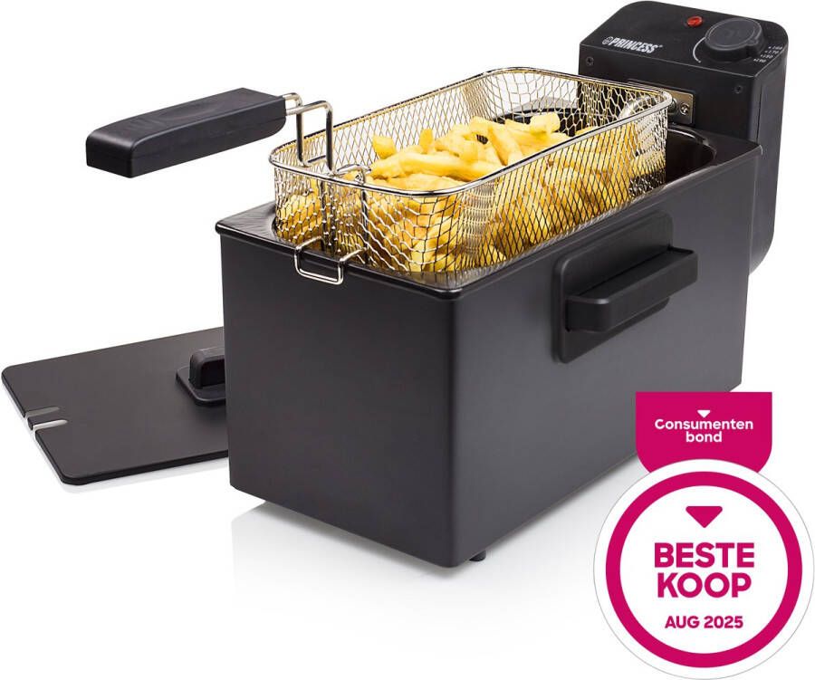 Princess Friteuse 182727 3 liter Koude zone Frituurpan 2000W Zwart Beste Koop Consumentengids Augustus 2025