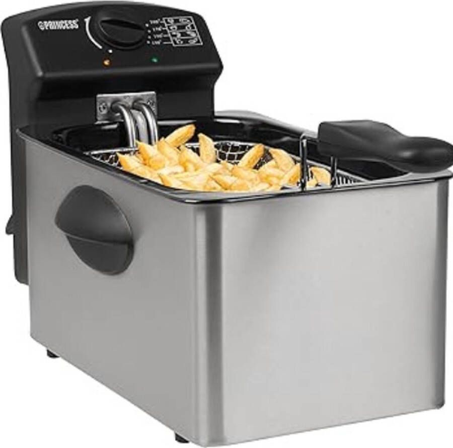 Princess Frituurpan – Friteuse 4 liter – Koude zone 2000 Watt Zilver