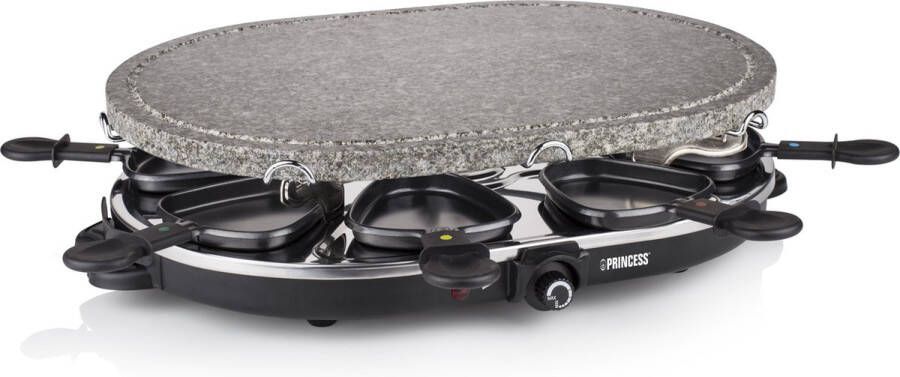 Princess Gourmetstel 162720 Oval Steengrill & Raclette Party – 8 personen 2 meter snoer Regelbare thermostaat 1200W 8 pannetjes - Foto 4