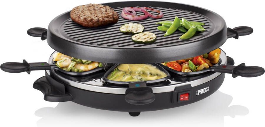 Princess 162725 Gourmetstel Raclette Grill Party Gourmetset – Voor 6 personen – Rond model