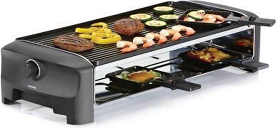 Princess Gourmetstel 162840 Raclette 8 personen Grill and Bakplaat Groot 2 meter snoer Regelbare thermostaat 1400W Omkeerbare bakplaat en grillplaat 8 pannetjes - Foto 2