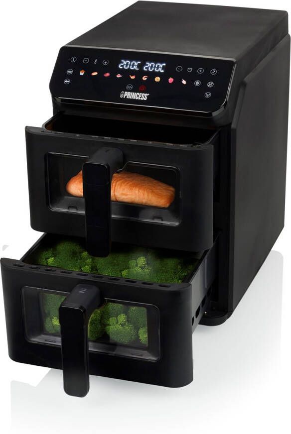Princess Heteluchtfriteuse 182490 3000W Stack Airfryer 11 2L 11 Bakprogramma's PFAS-Vrij Dubbele gestapelde lades Dubbele Airfryer