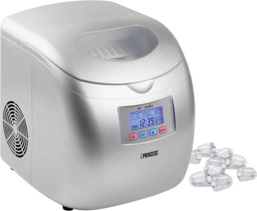 Princess Ice Cube Maker 283069 IJsblokjesmaker 2 8 liter Zilver 120W 9 blokjes in 6 minuten Zelfreinigingsfunctie Met IJsschep IJsblokjesmachine IJsklontjes maker