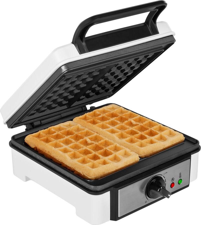 Princess 132397 Wafelijzer – 2 Belgische wafels – 4x7 Regelbare thermostaat Anti aanbaklaag 1200 Watt – Wit Gaufrier