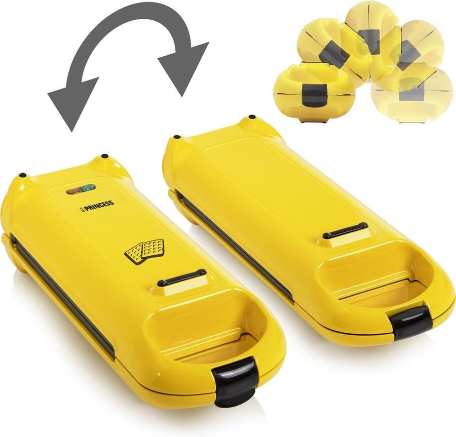 Princess 132406 Waffle Maker Flip – 2 wafels – Roteerfunctie Wafelijzer Anti aanbaklaag Belgische wafels