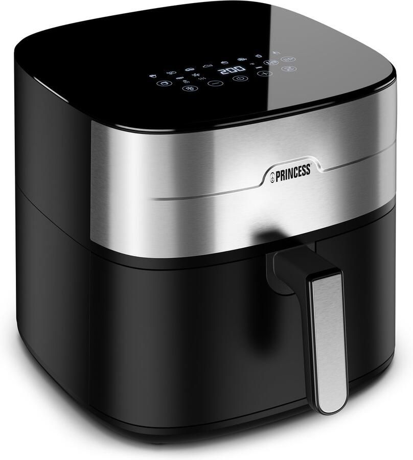Princess 182280 Digitale Airfryer 8L Dual heating Dubbel verwarmingselement 2000W PFAS-vrij XXL Gezinsformaat Makkelijk schoon te maken