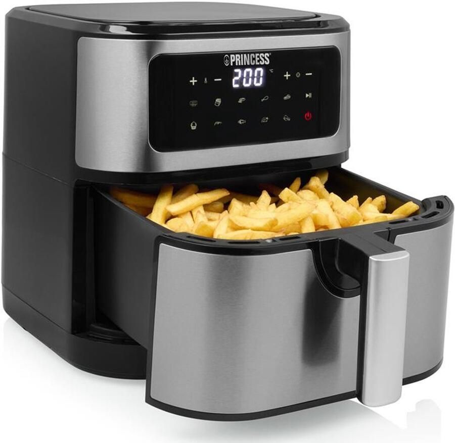 Princess 183043 Heteluchtfriteuse – 7 Liter – 1800W – 10 Programma s – Digitale Touchbediening – BPA‑vrij – Zwart