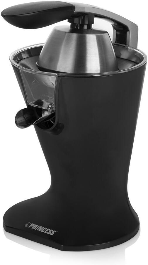 Princess 201857 Citruspers – Elektrische citruspers Juicer Zwart 300 Watt RVS Pulpfilter