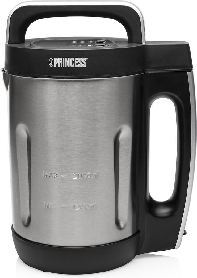 Princess 214002 Soepmaker Family XL – 2 liter– RVS – 6 programma's 1000W Blender Smoothiemaker yoghurtmaker Warm en koud gebruik