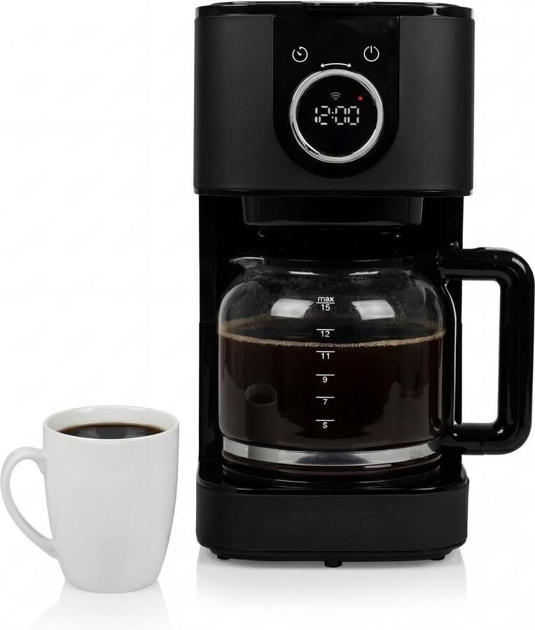 Princess Moments Koffiezetapparaat – 1.5L 10-15 koppen – WiFi & App-bediening – Filterkoffiezetapparaat Zwart