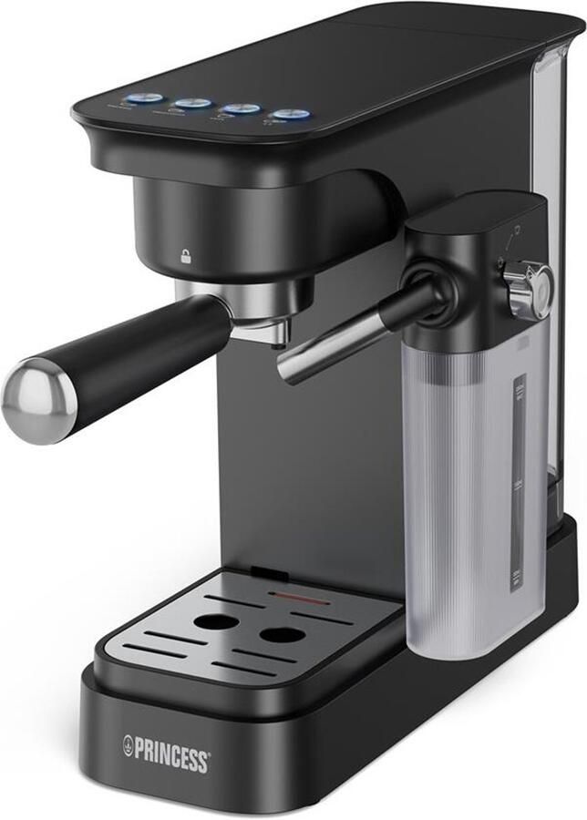Princess 249422 Espressomachine met Melkopschuimer Half Automatisch 20 Bar Pomp Melkreservoir Zwart
