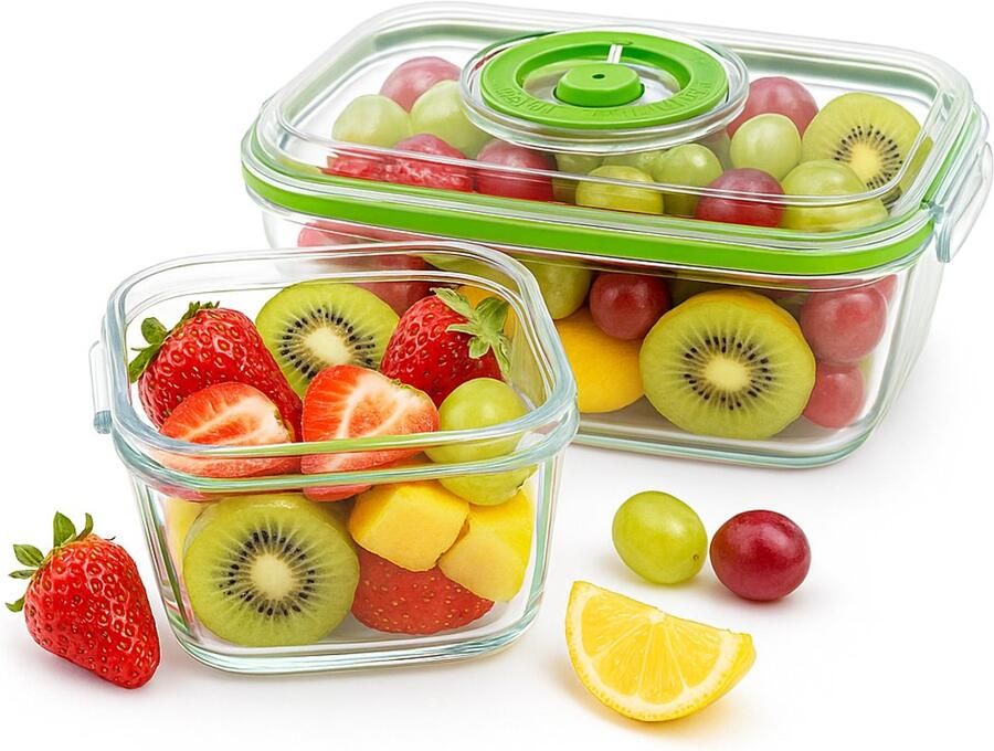 Princess 492985 Hand Vacuüm Sealer set – Elektrische vacuümpomp Inclusief 2 glazen oven- en vershoudschalen met twee kunststof deksels vacumeer apparaat - Foto 2