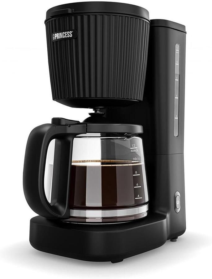 Princess Coffee Maker Wave Koffiezetapparaat – 1 5 L Glazen Kan – 1000 W – Zwart RVS 246058