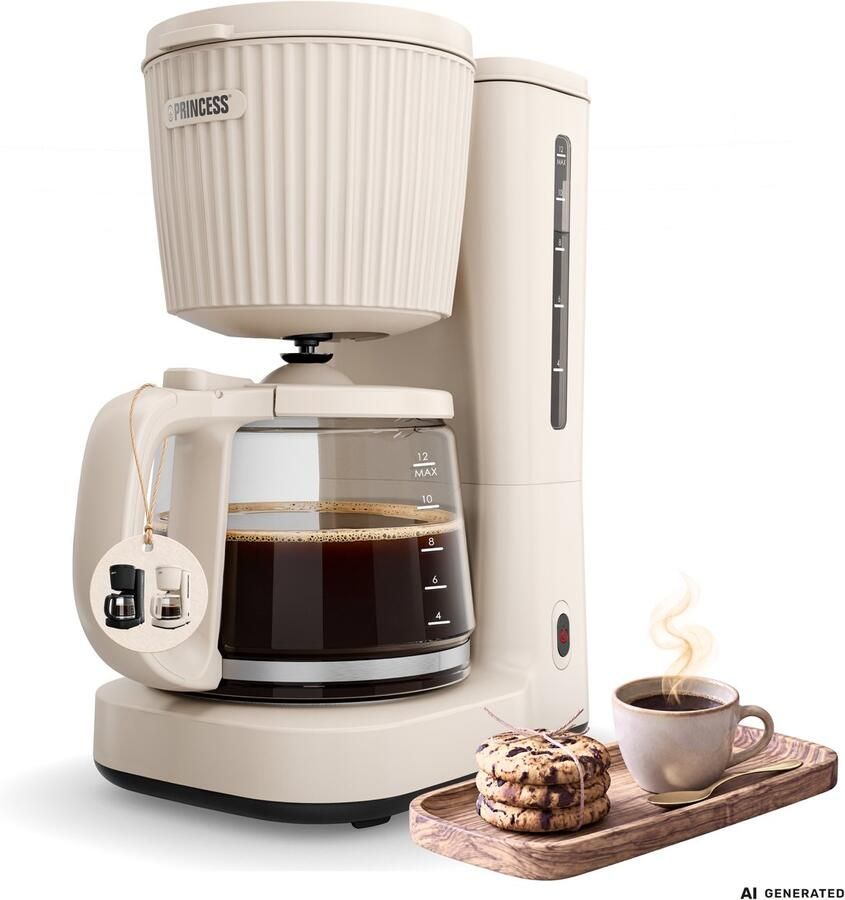 Princess Coffee Maker Wave Koffiezetapparaat – 1000 W – 1 5 L Glazen Kan – Warmhoudfunctie – Niet‑druppel Systeem 246048 - Foto 2