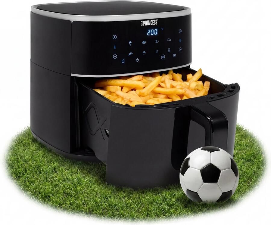 Princess Digitale Airfryer XL 182244 6 liter Groot PFAS vrij Heteluchtfriteuse Zwart Digital Touchscreen 8 Automatische Programma's Inclusief in hoogte verstelbaar Grillrack WK - Foto 4