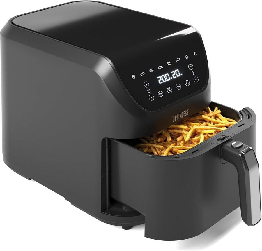 Princess Digitale Airfryer XXL 182256 SlimFry Airfryer Slank ontwerp 8 liter PFAS vrij Heteluchtfriteuse Digital Touchscreen 8 Automatische Programma's 2000W Zwart Ideaal voor kleinere keukens of beperkte aanrechtruimte - Foto 2