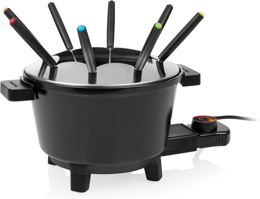 Princess Fonduepan (elektrisch) Fondue Black 1 5L voor 8 pers 173110 800W Incl. 8 fondeuvorkjes PFAS-vrij Chocoladefondue
