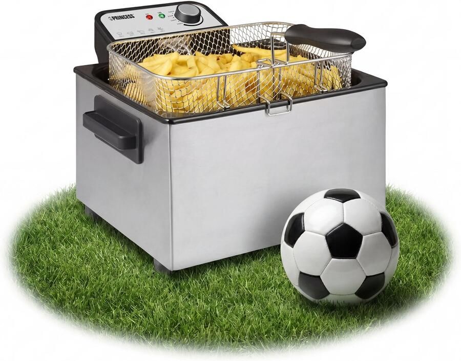 Princess Friteuse Grote friteuse met 1 mand 5 Liter 3270 W Kijkvenster Koude zone 184090 WK