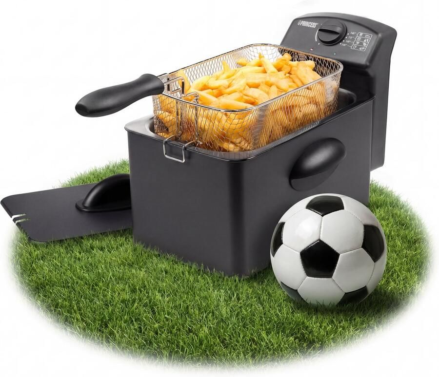 Princess Friteuse 4 liter 182729 Frituurpan – 4 liter inhoud – 2000 Watt Black Steel Collectie frituurpan 4 liter