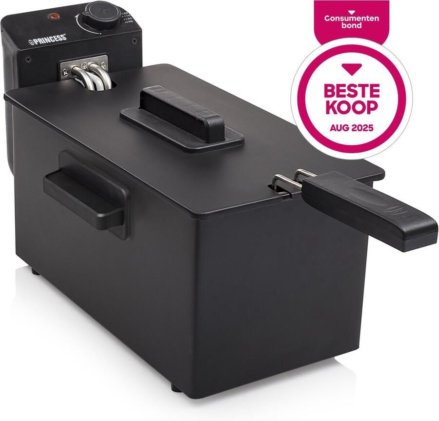 Princess Frituurpan 3 liter friteuse 3 liter – Koude zone – ZWART frituurpan 2000W