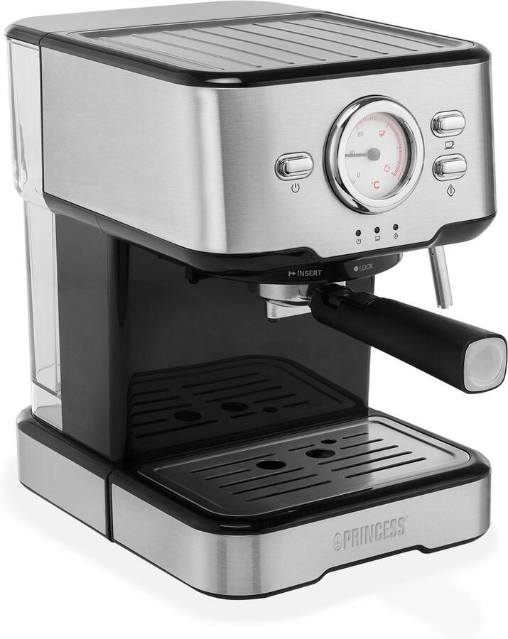 Princess Koffiezetapparaat 249412 Espressomachines voor gemalen koffie – Met melkopschuimpijpjes voor cappucino en latte macchiato – 2 kopjes Consumentenbond Beste Koop - Foto 3